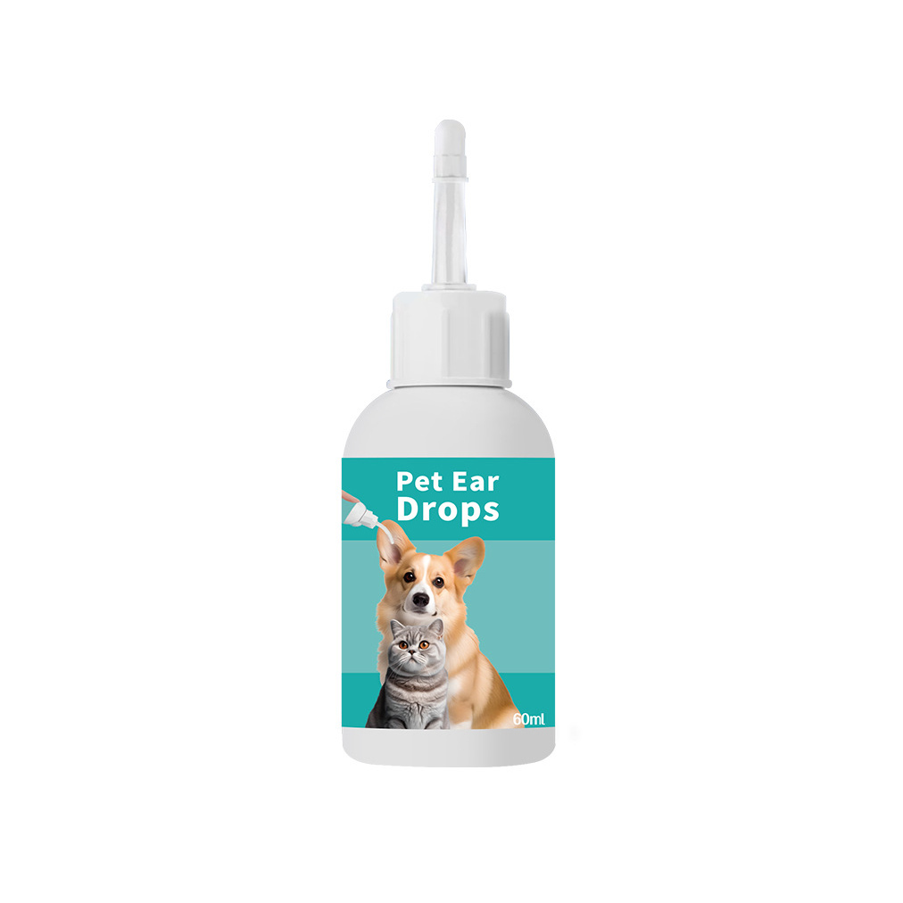 Silicone L-shaped Tube Ear Drops for Dogs & Cats Get Rid of Mites Dirt Wax