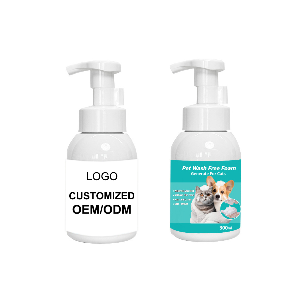 OEM Customizable Label Pet No Rinse Shampoo Foam Generate for Cats & Dogs